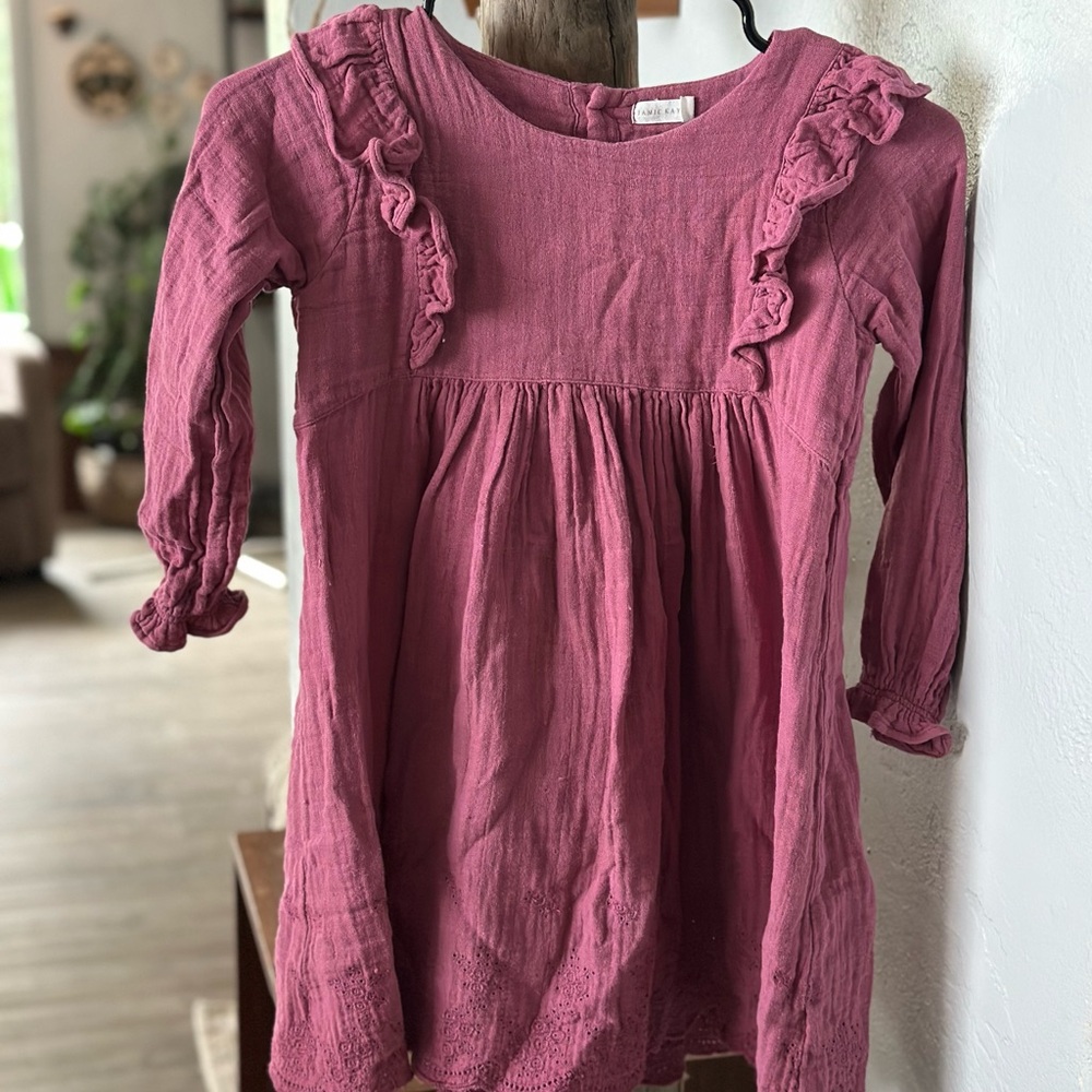 Charming Mauve Ruffle Dress